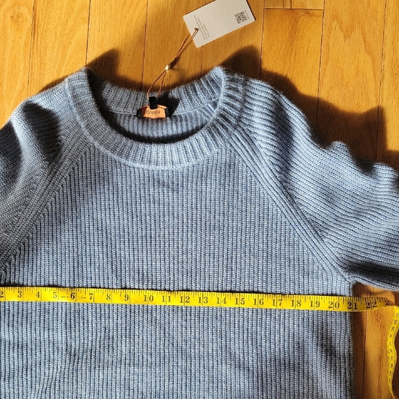 Quince 100% Mongolian Cashmere Fisherman Crewneck Sweater In Faded Denim - Picture 9 of 16